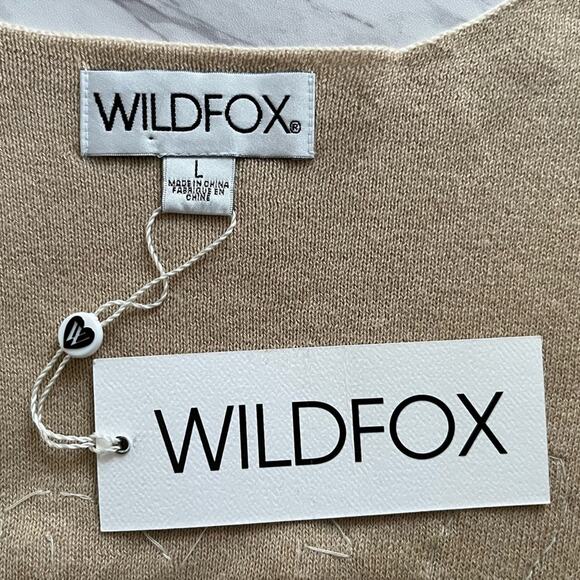 Wildfox Wilder Pearl Tie Wrap Sweater Embellished Beaded Cropped Cream Large NWT - Picture 11 of 15
